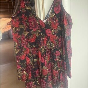 American Eagle Outfitters Burgundy Floral Top